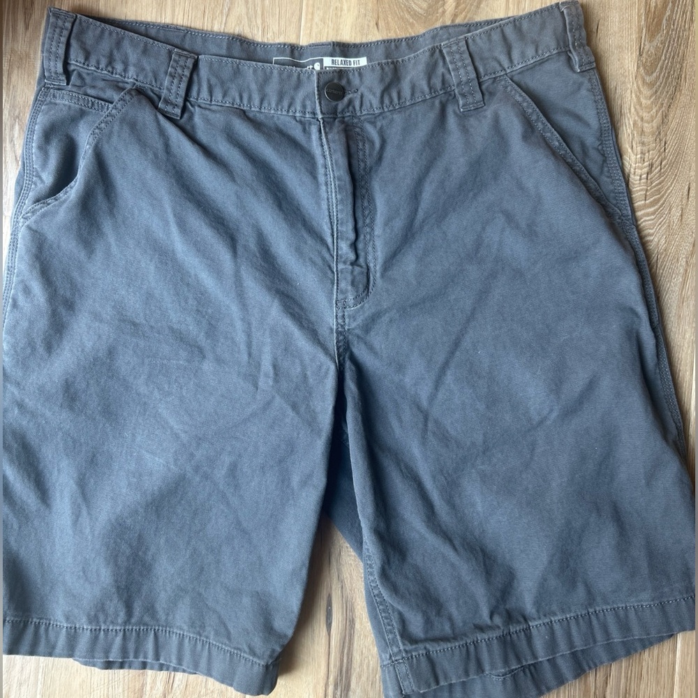 Carhartt Mens Rugged Flex Relaxed Fit Canvas Work Shorts BS2514-M SZ 38 Gray